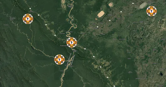 Map showing the location of Madidi Kullpana Ecolodge in Madidi National Park, Bolivia – open in Google Maps