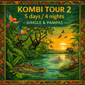 Combined jungle and Pampas expedition with boat trip on the Río Beni, rainforest trekking in Madidi, and wildlife safaris in the Pampas wetlands.